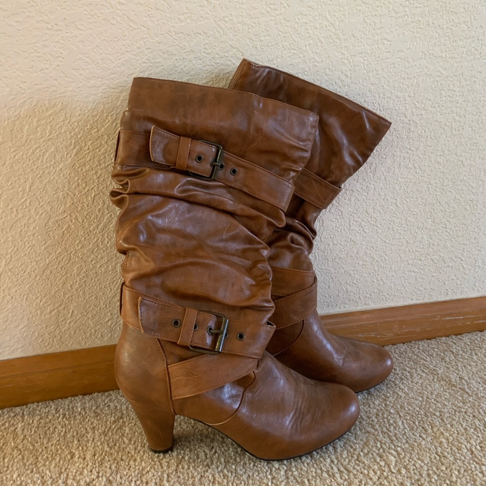 Punkk Brown Heeled Boots